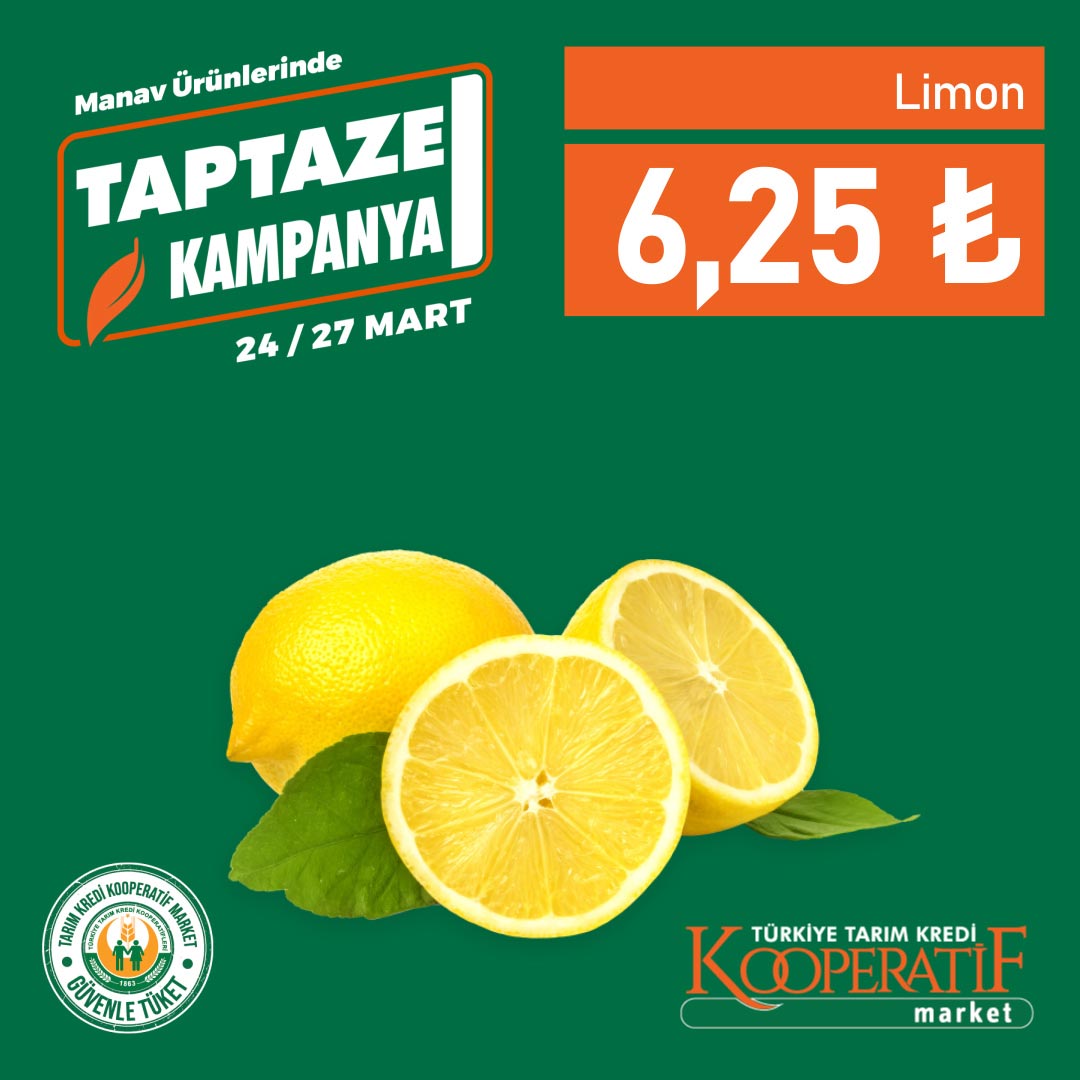 Tarım Kredi Kooperatifleri'nden uygun fiyatlı limon