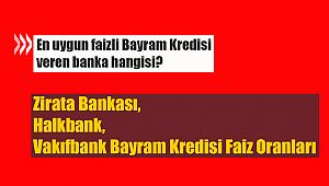 En uygun faizli Bayram kredisi veren banka hangisi? Zirata Bankası, Halkbank, Vakıfbank Bayram kredi faiz oranları